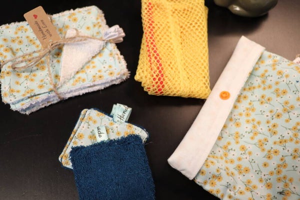 kit  Lingettes démaquillantes lavables  "Clarisse"