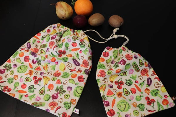 Sac à vrac "Fruits et légumes" Lot de2