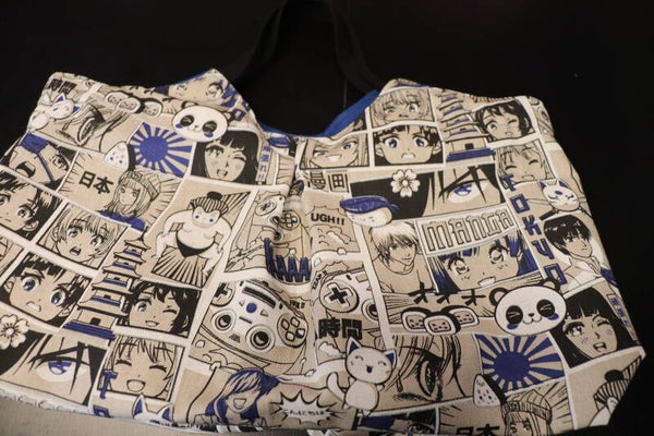 Sac Cabas  " Manga " bleu