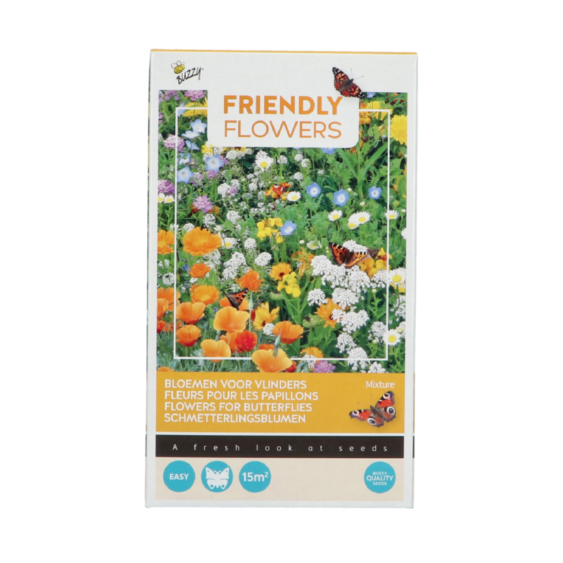 Buzzy® Friendly Flowers Vlinders Laag 15m²