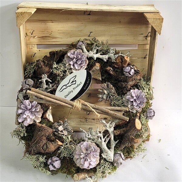 Arrangement Krans de Luxe in kistje Wit 30cm