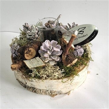 Arrangement Kerst Rond Wit 25cm