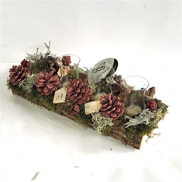 Arrangement kerst Plateau Rood 35cm