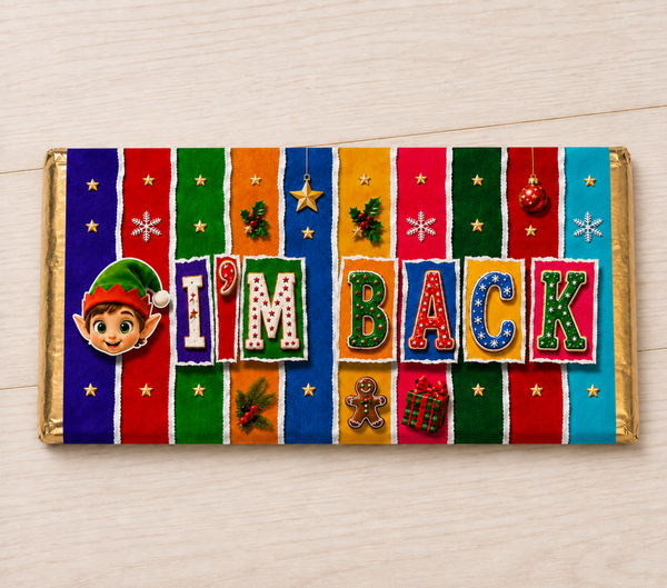 Elf I’m Back chocolate bar