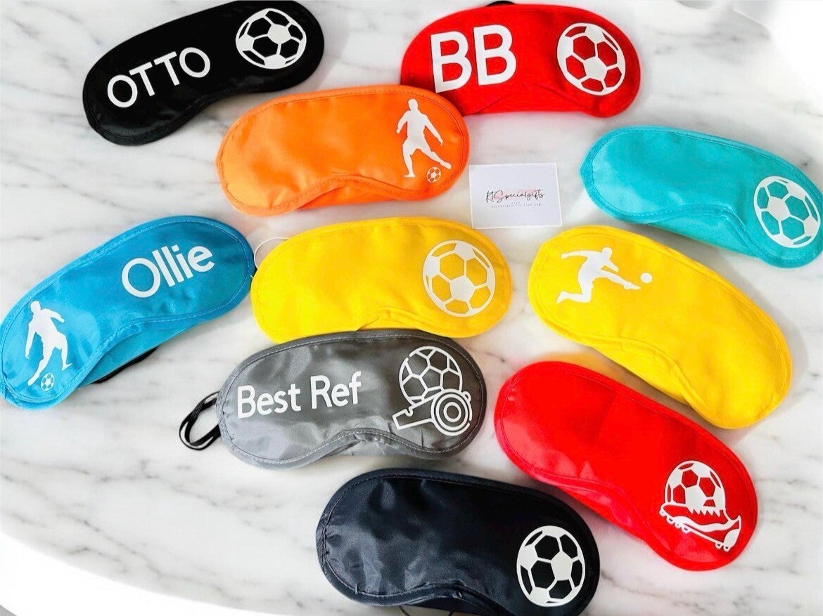 Footballer themed sleep masks