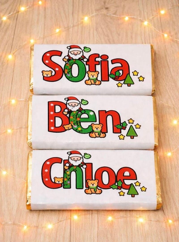 Personalised Named Christmas Chocolate Bars