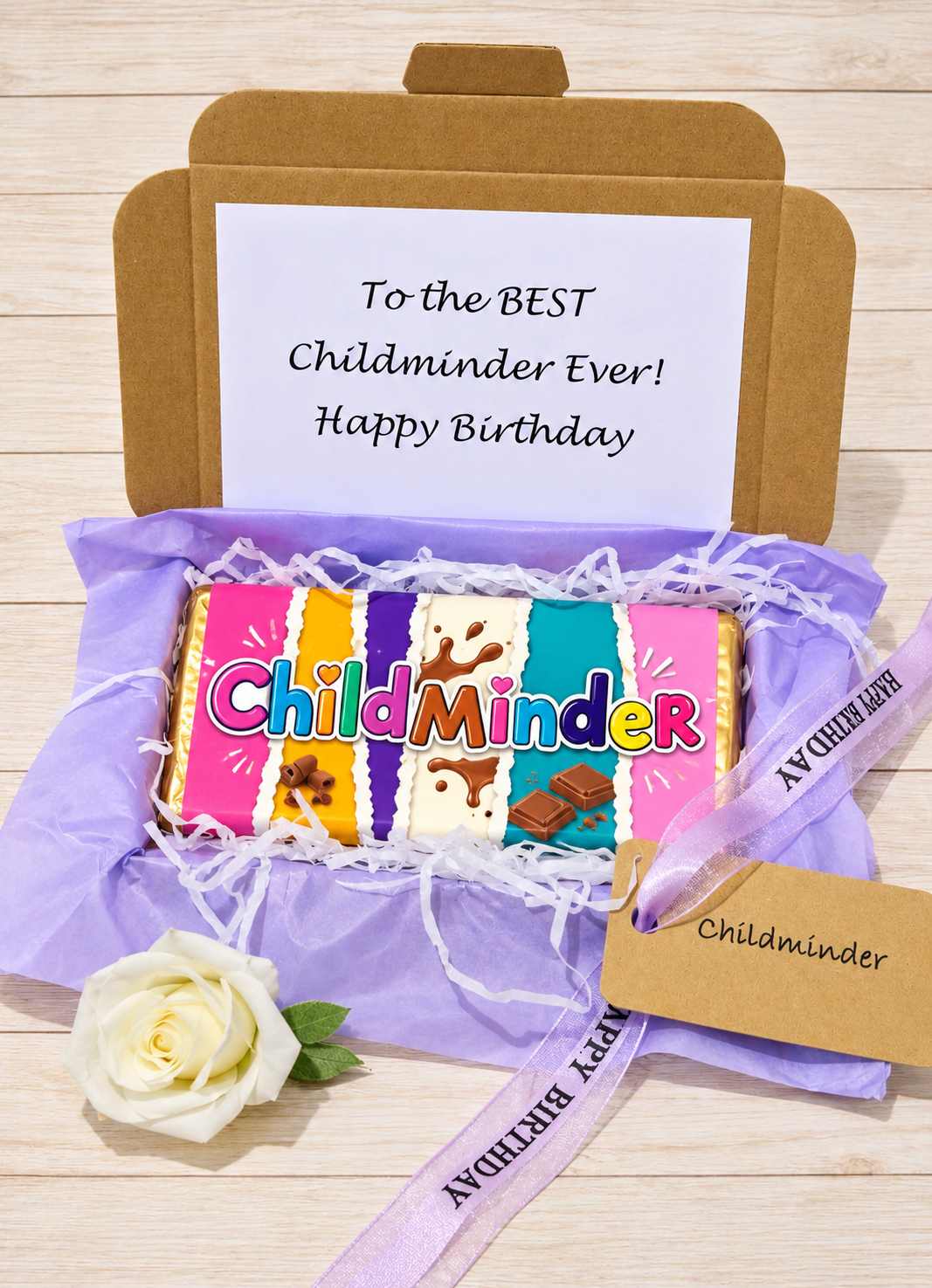 Personalised Childminder Gift, Thank You Chocolate Gift, Childminder Birthday Gift, Christmas Chocolate Present
