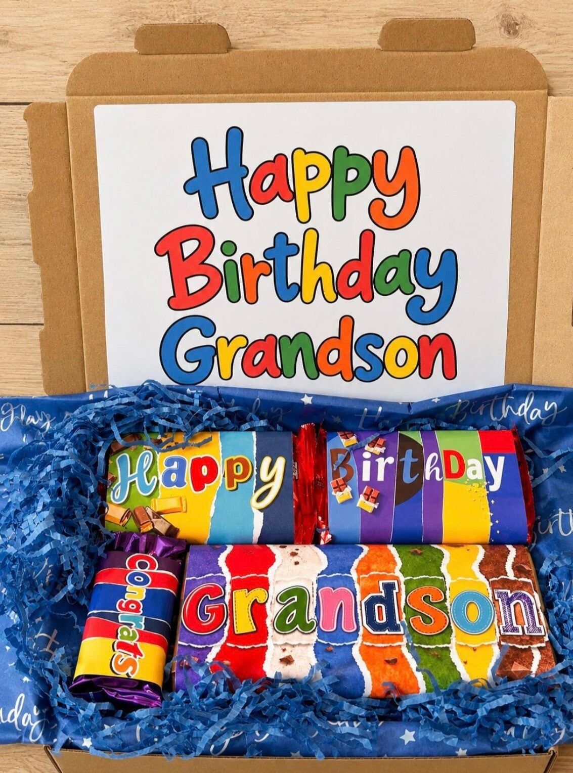 Grandson Gift, Personalised Chocolate Bar, Birthday Gift for Grandson, Christmas Gift, Sweet Treat, Gift Box