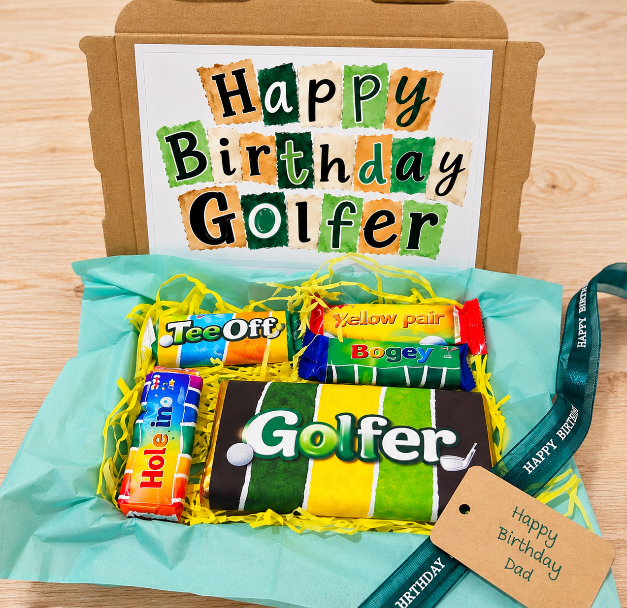 Personalised Golfer Chocolate Gift, Golf Birthday Gift for Him, Golf Lover Gift, Dad Grandad Husband Present