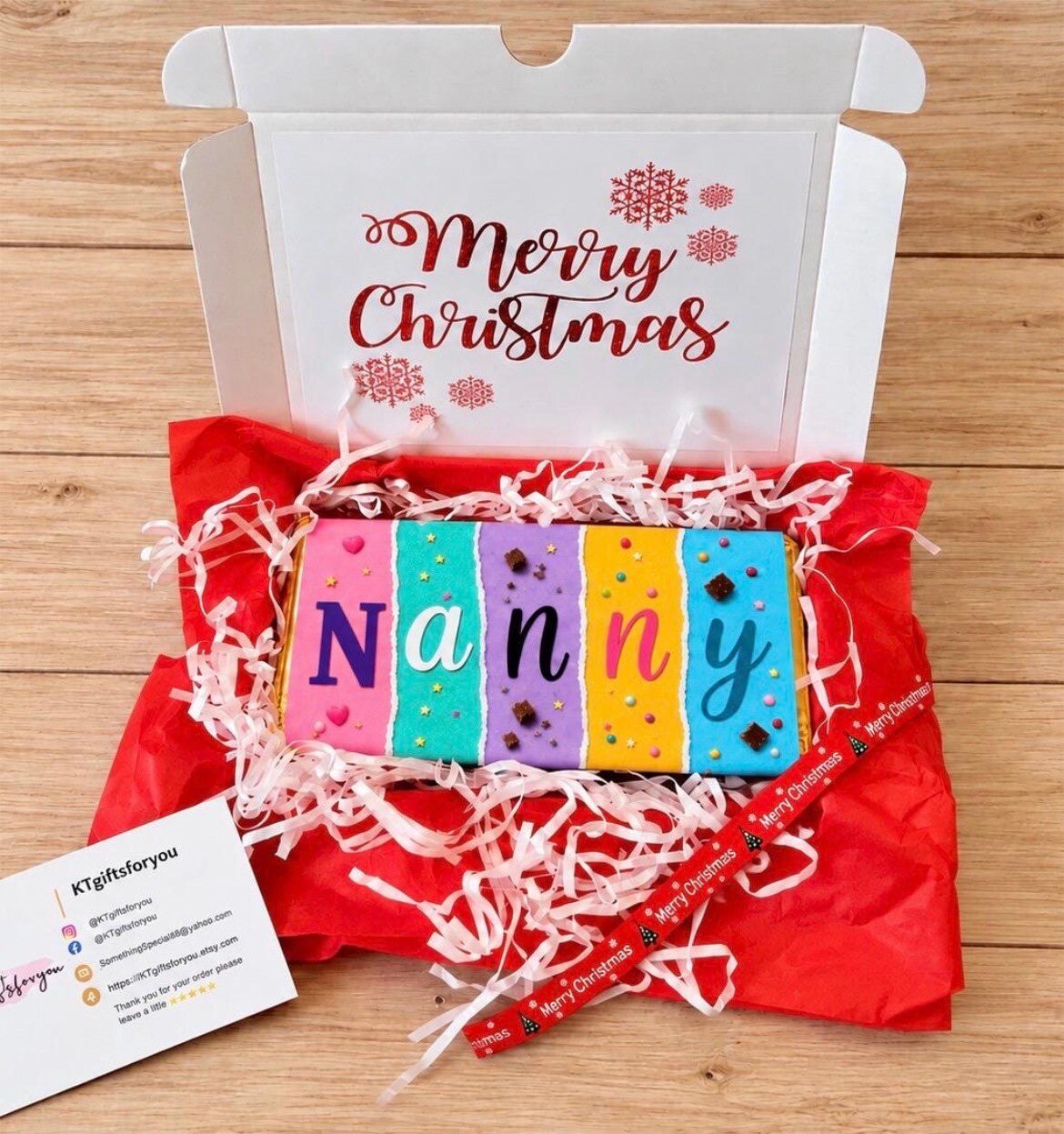 Personalised Nanny Chocolate Bar Gift, Birthday Gift for Nanny, Christmas Present, Thank You Gift