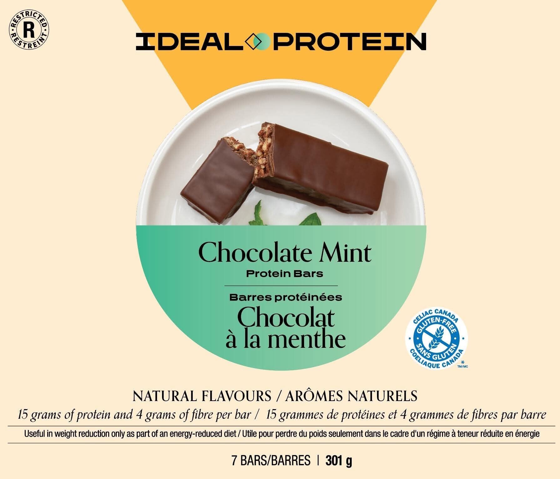 Barre protéinées au chocolat et à la menthe