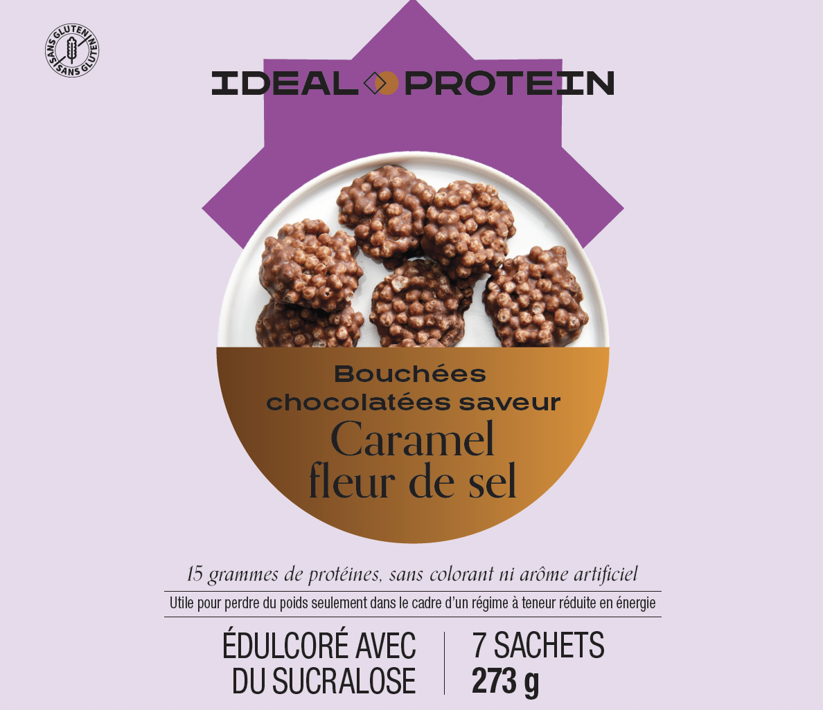 Bouchées chocolatées saveur caramel fleur de sel