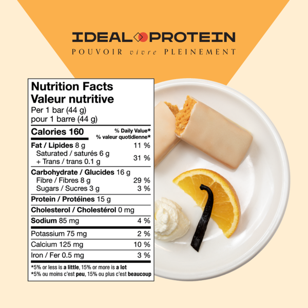 Barres protéinées crème d'orange