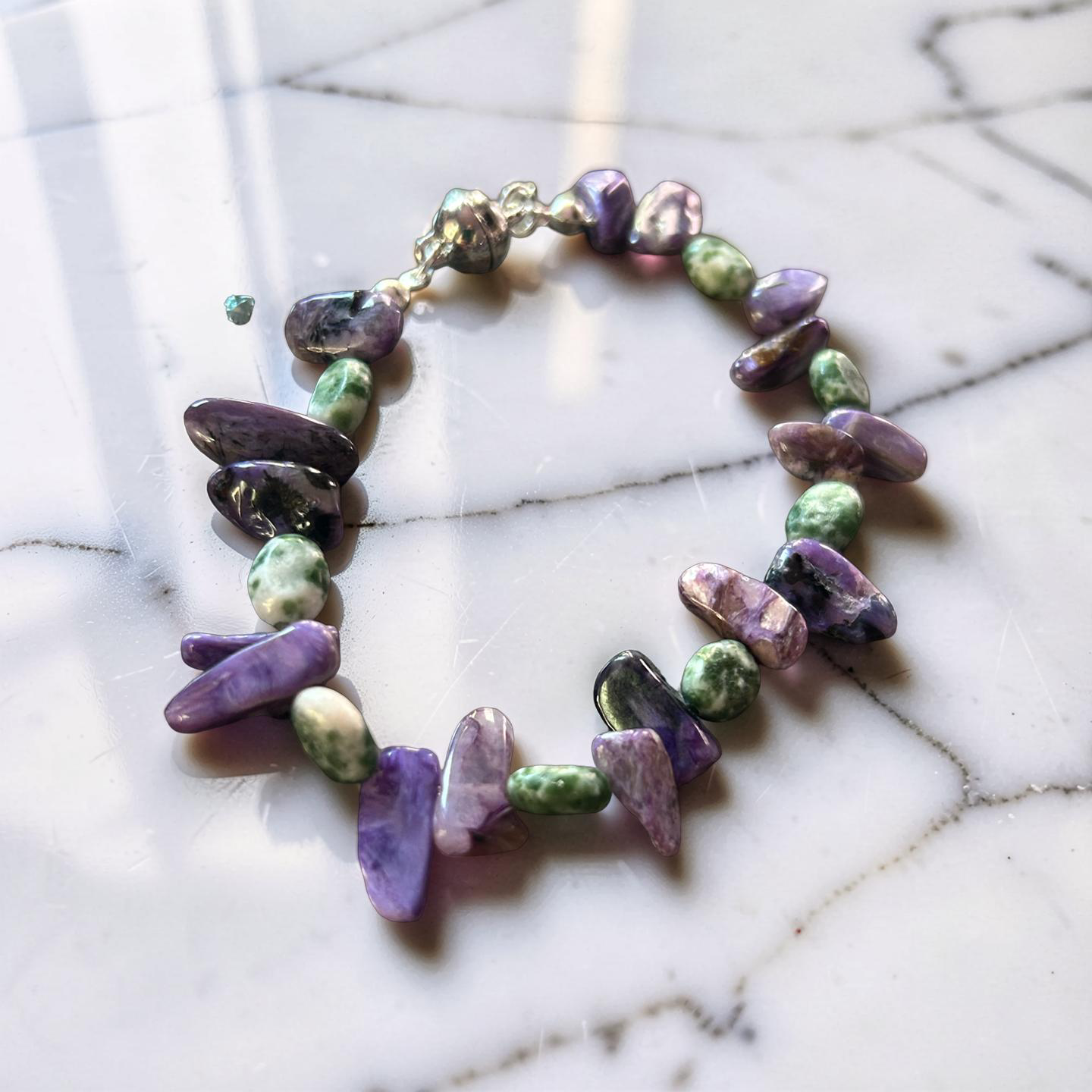 Bracciale amazzonite e charoite