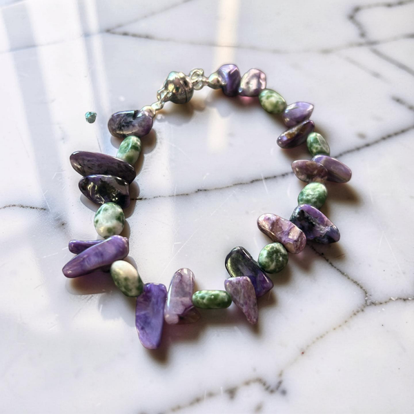 Bracciale amazzonite e charoite