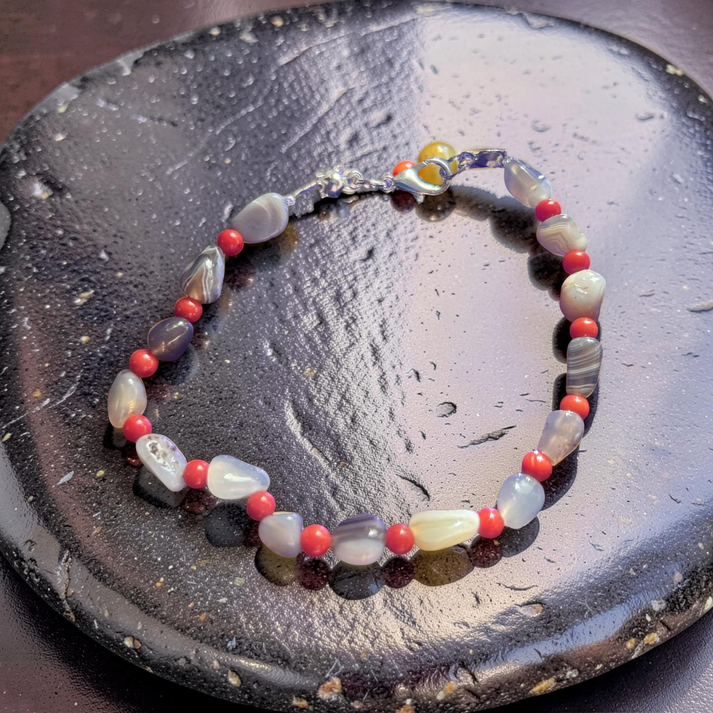 Bracciale corallo Agata Botswana