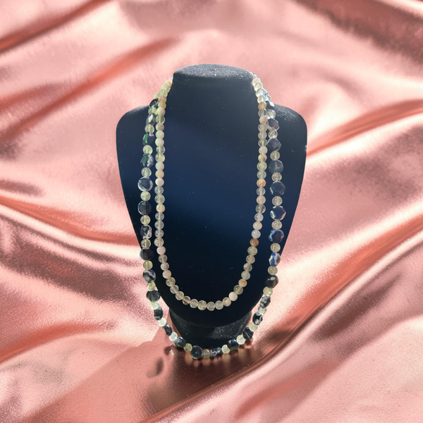 Collana 2 giri quarzo e Agata