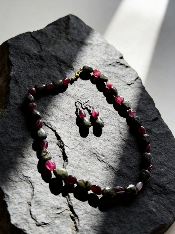 Set diaspro e Agata rosa