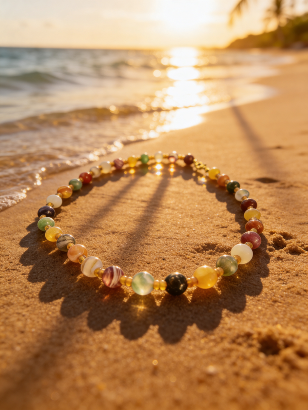 Collana ambra e Agata colorata