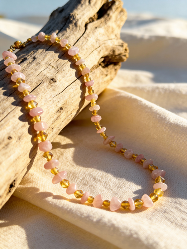 Kunzite a Ambra collana