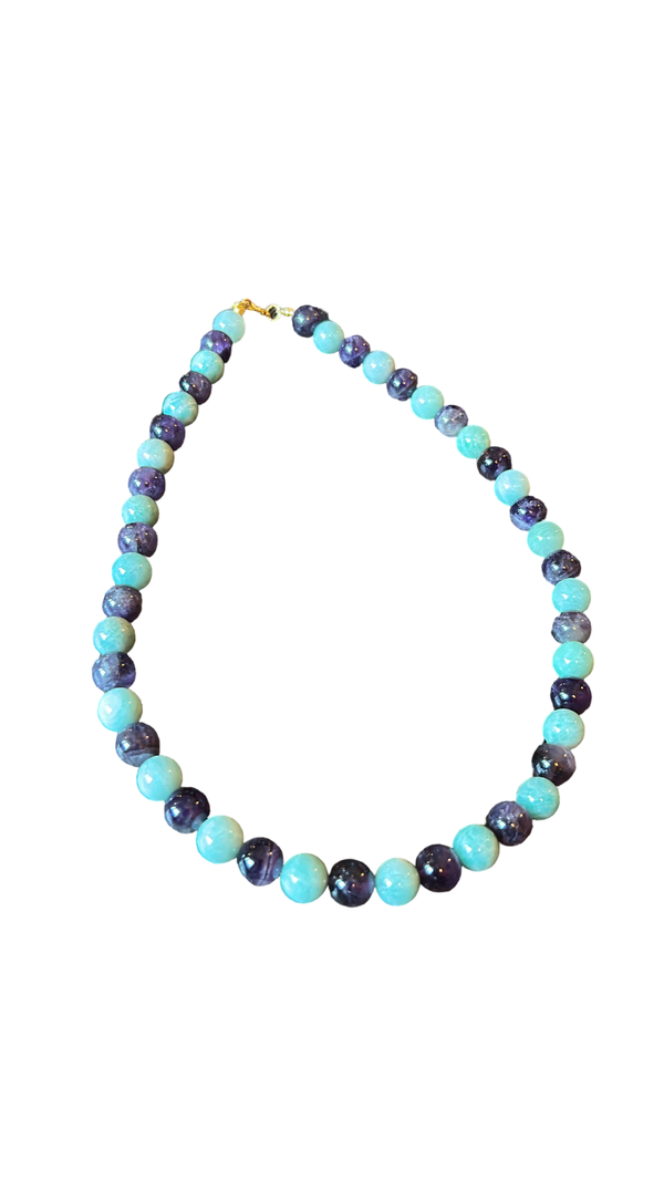 Girocollo amazzonite e ametista