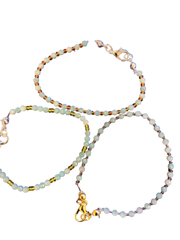 Braccialetti pietre preziose e perline colorate