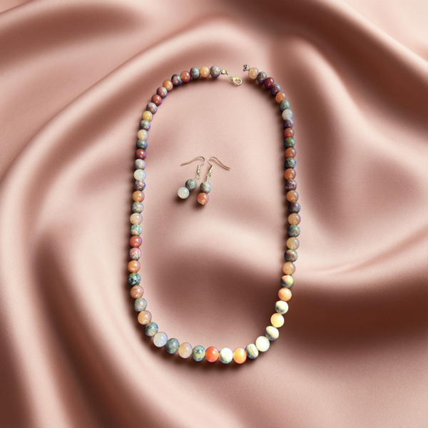 Collana avventurina rossa e unakite