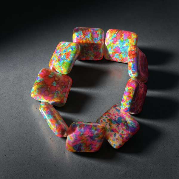 Bracciale quadrati arcobaleno