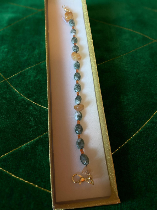 Bracciale amazzonite e quarzo