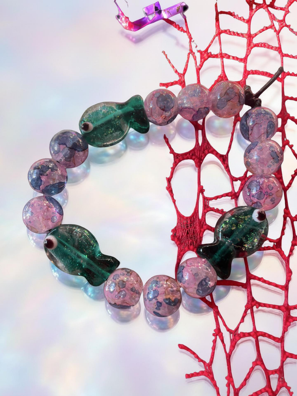 Bracciale rosa pesci