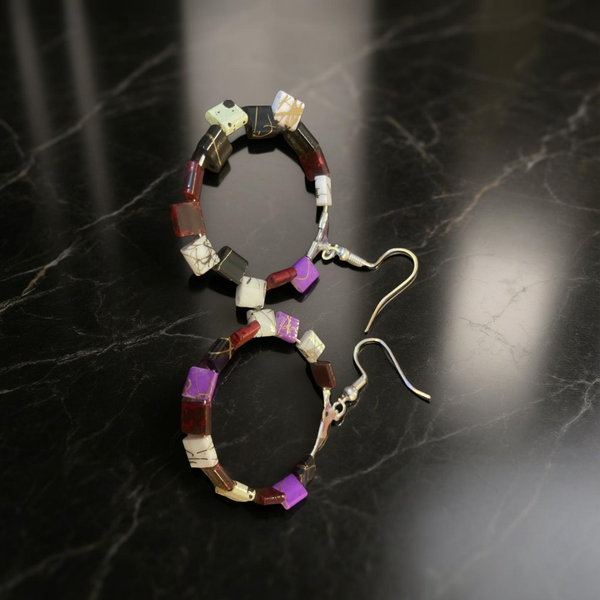 Cerchi piccoli con perline rettangolari