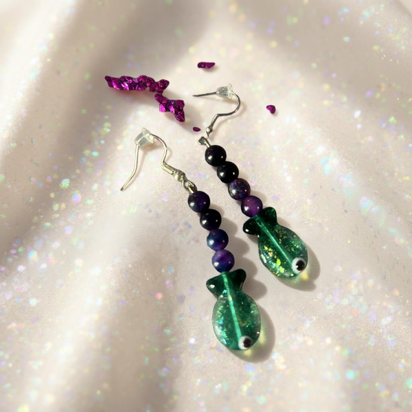 Pendenti pesci viola