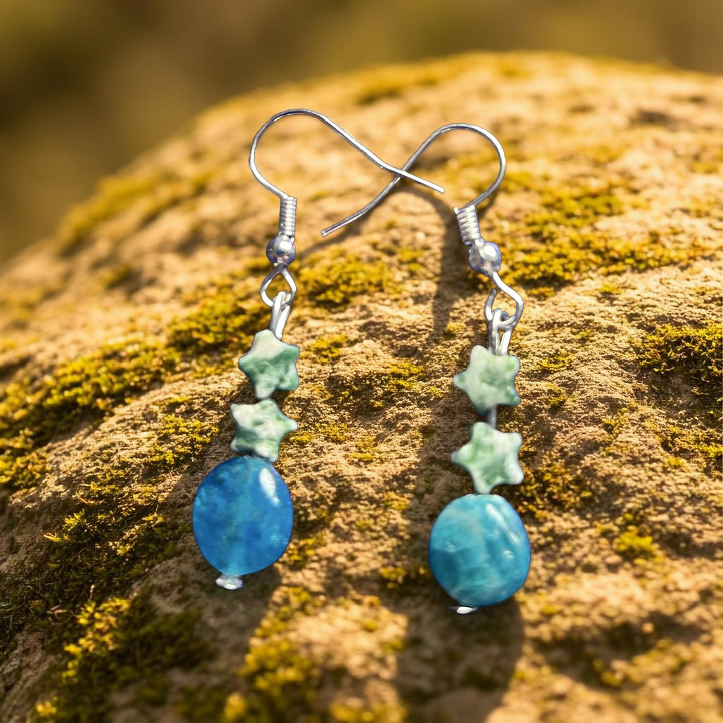 Orecchini Agata stella e apatite