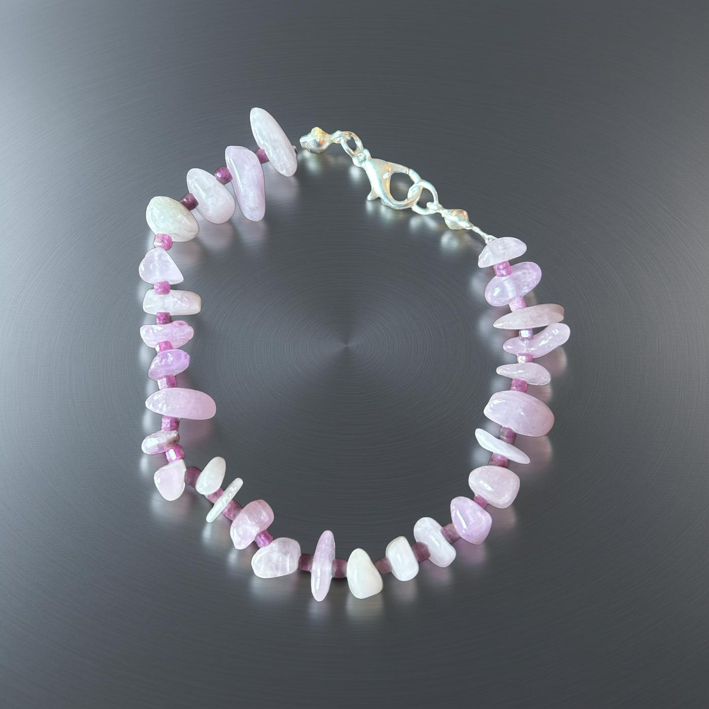 Bracciale Kunzite e rubini