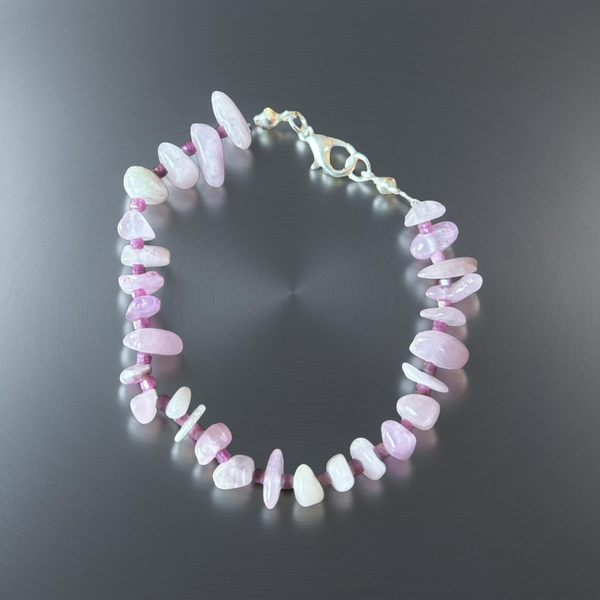 Bracciale Kunzite e rubini