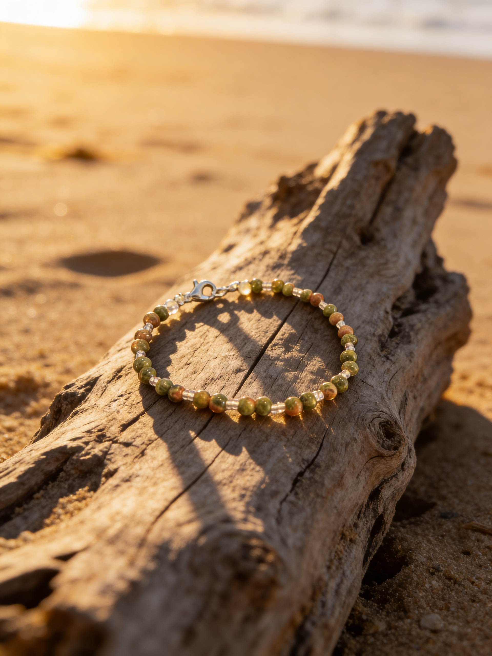 Bracciale umakite e perline rosa