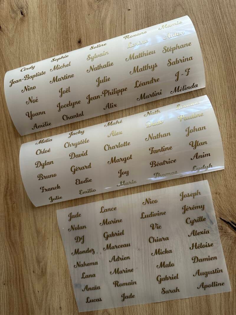 Stickers prénoms pour un mariage