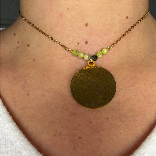 Collier Chrysoprase #31Plaque des Archanges