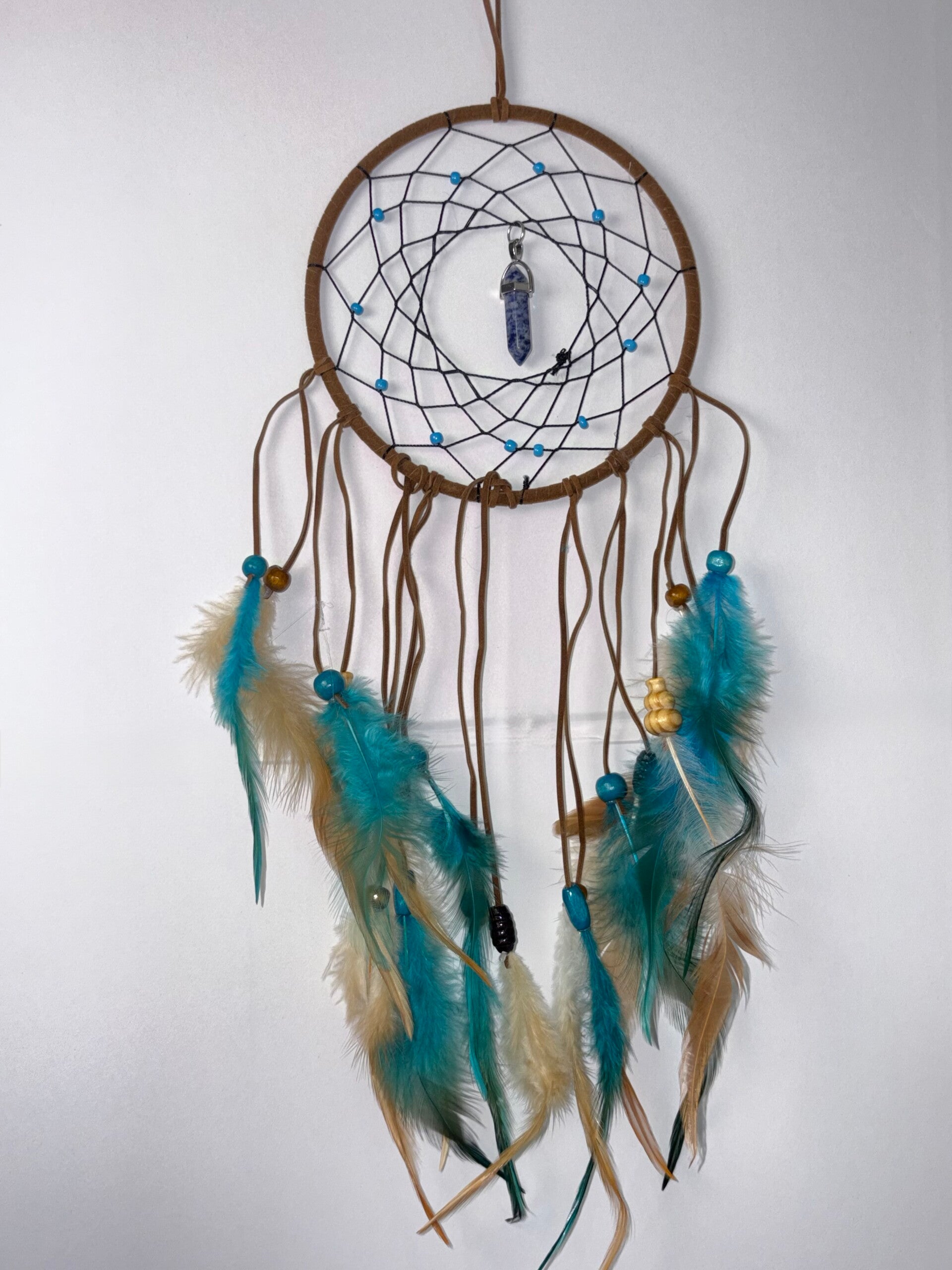 #15  Attrape-Rêves Bohème – Pierre Bleue & Plumes Naturelles