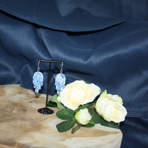 Unieke blauwtinten boogjesoorbellen