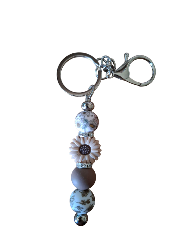 Madelief beige met bloemen