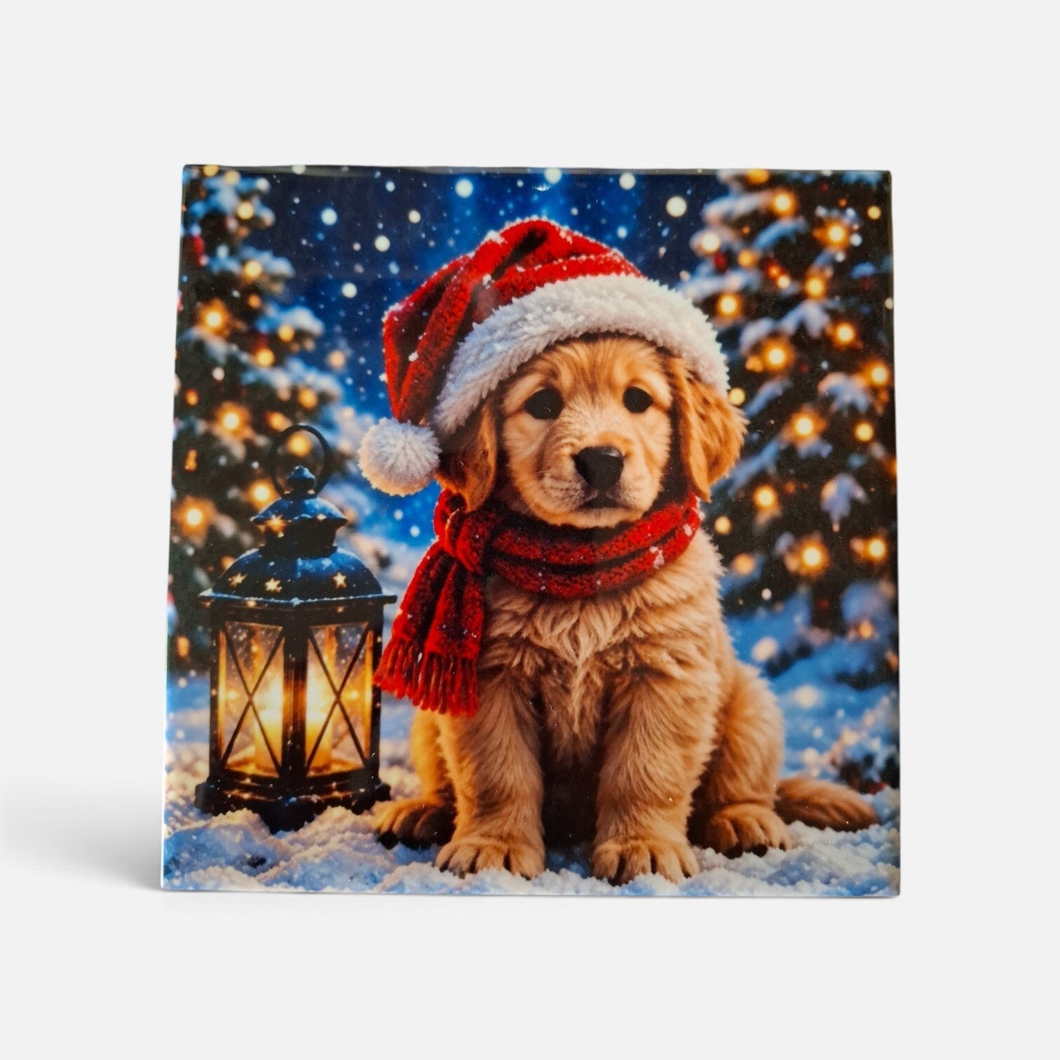 Kerst tegel met puppy