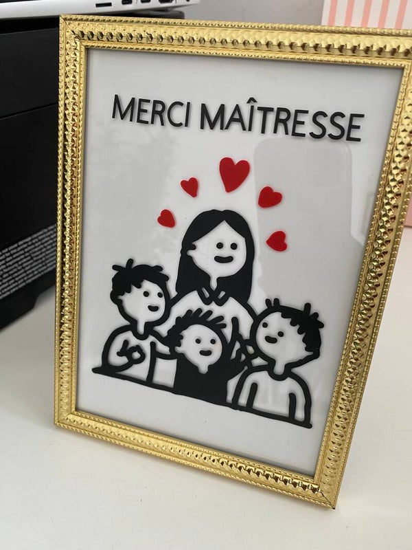 Cadre merci maîtresse