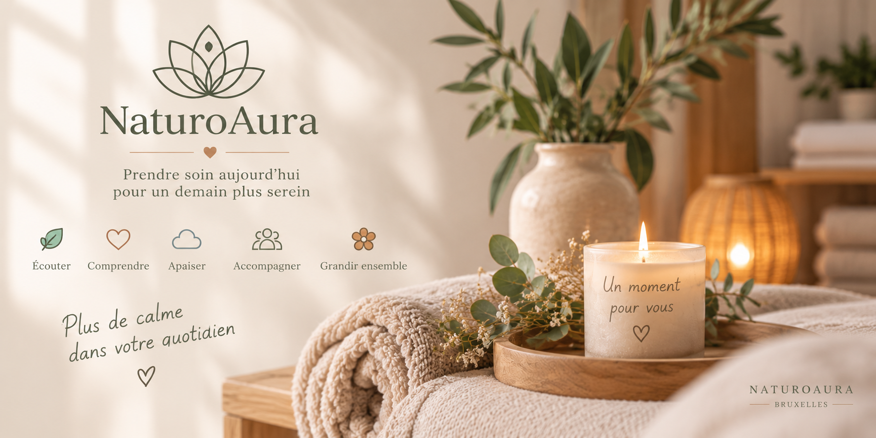 Mouvements doux de relaxation sensorielle sur le dos Séance de détente naturelle chez NaturoAura