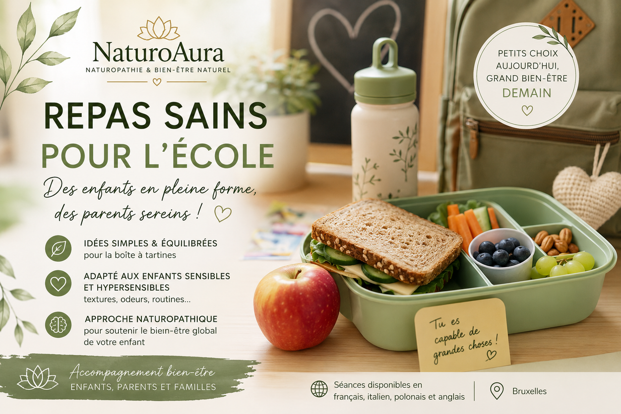 Idée de boîte à tartines équilibrée pour le repas scolaire d’un enfant