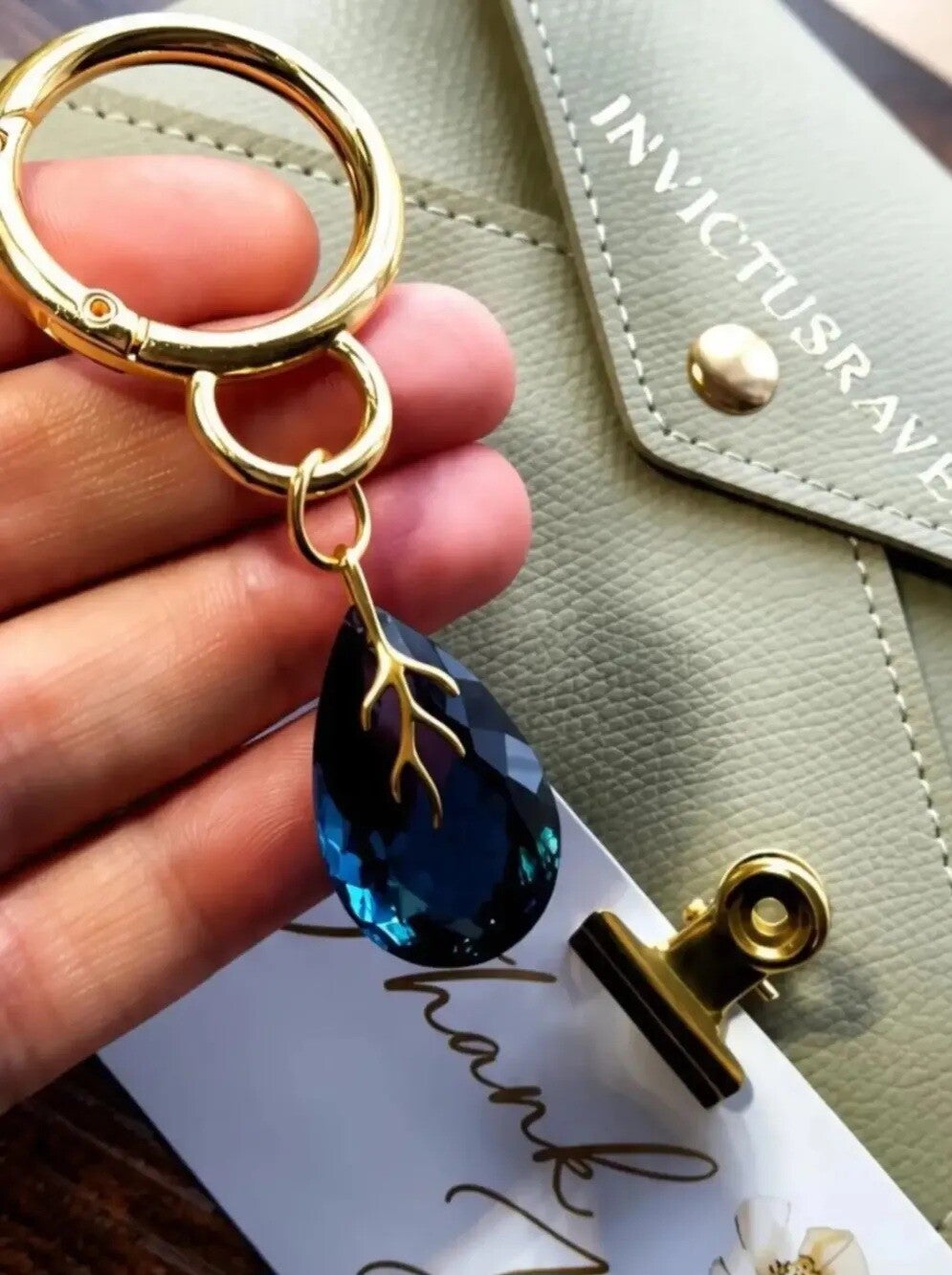 Fluorite Gem Keychain