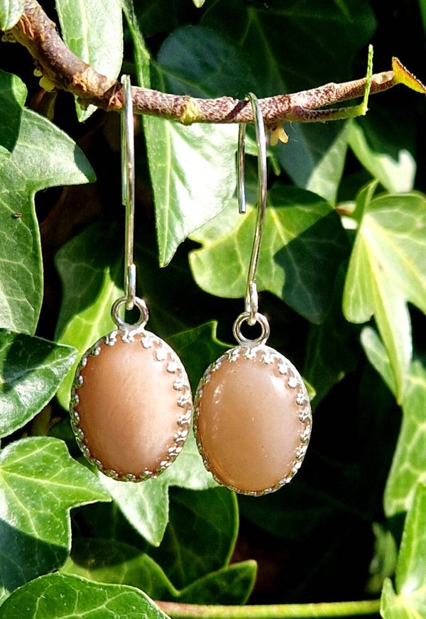 Peach Moonstone Earrings