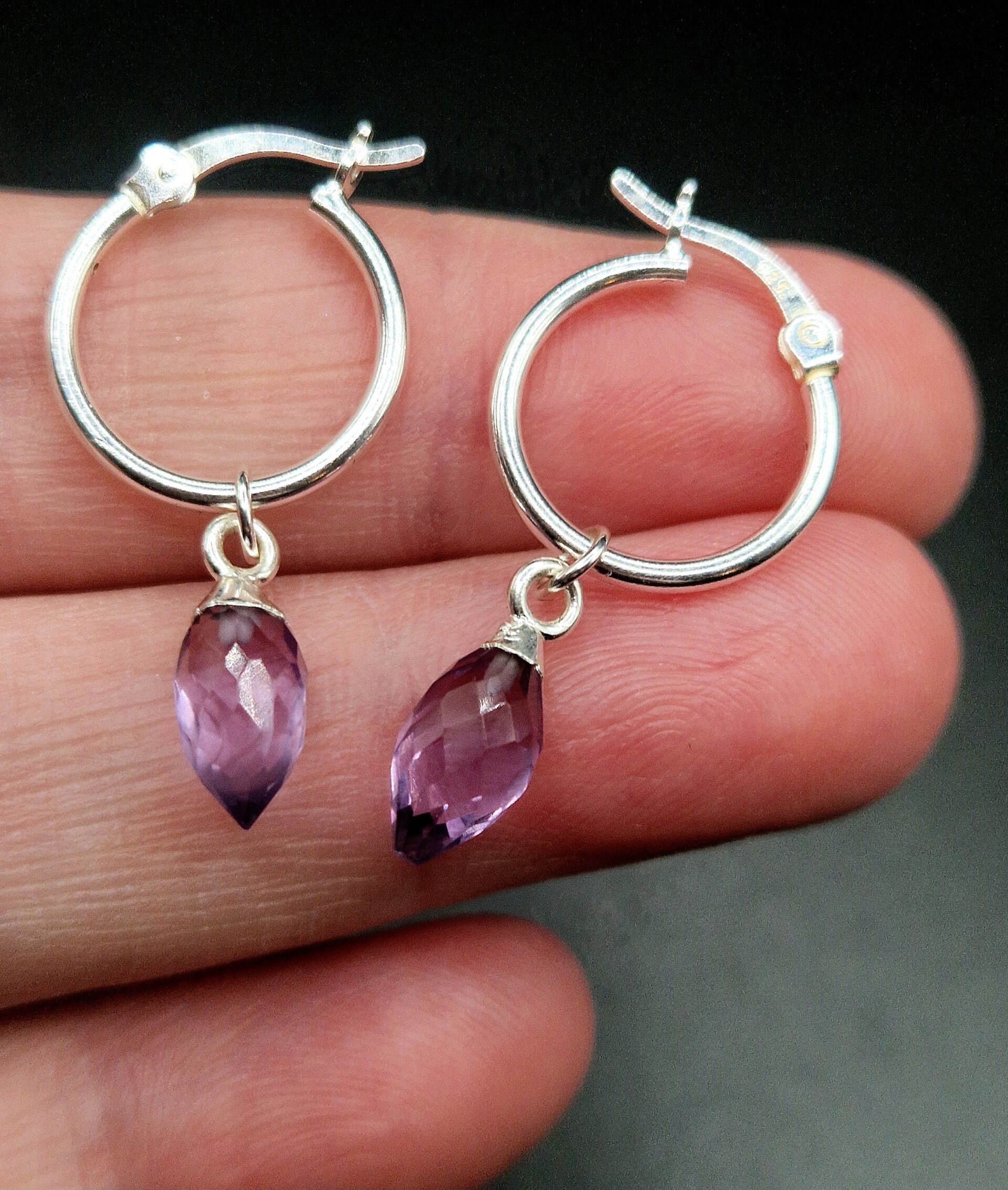 Faceted Amethyst Earrings