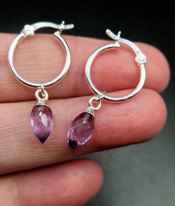 Faceted Amethyst Earrings