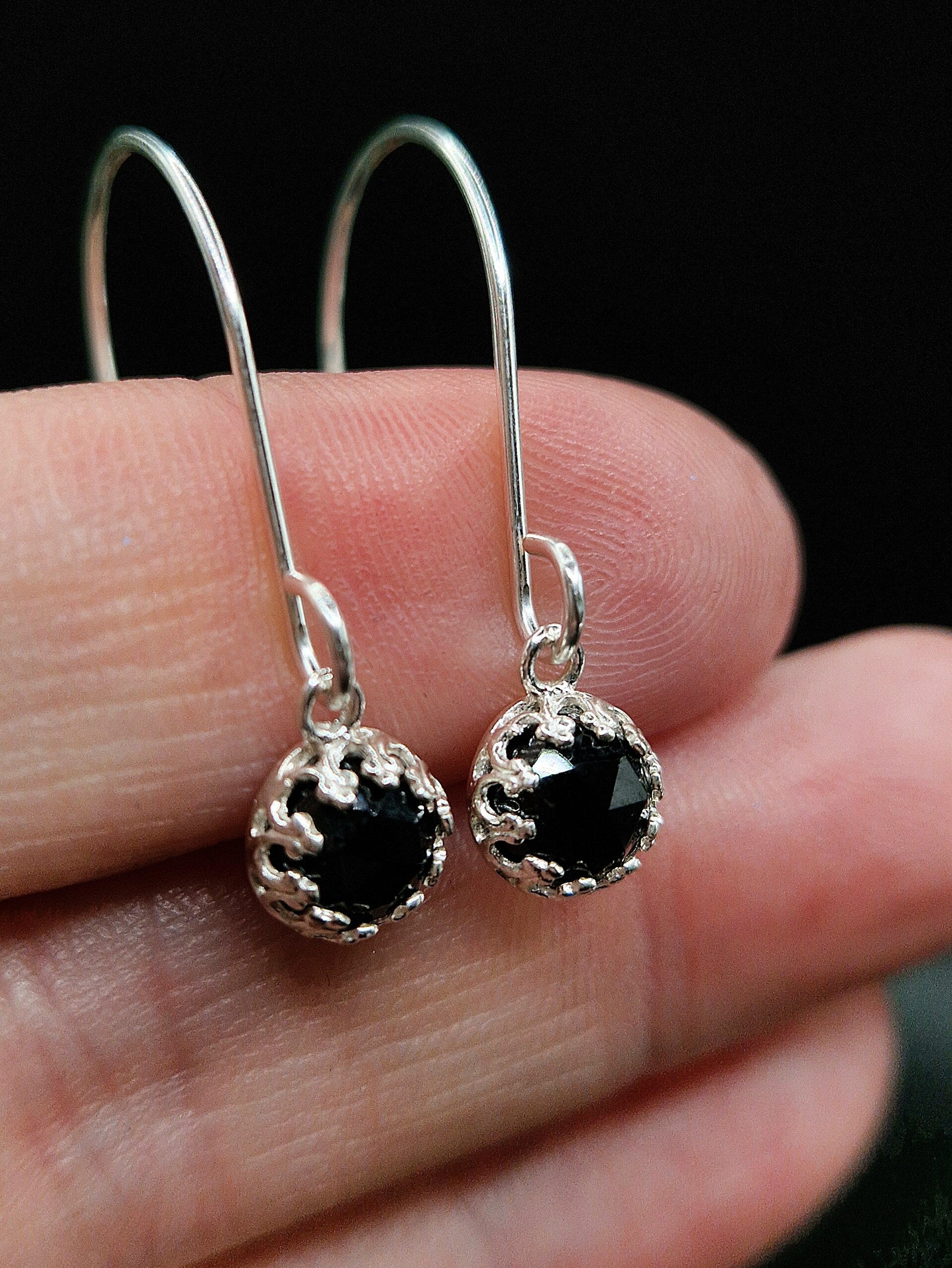 Black Spinel Earrings